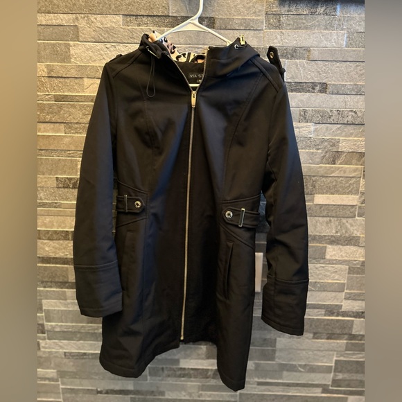 Via Spiga Jackets & Blazers - Via Spiga Black Coat with Gold Zipper